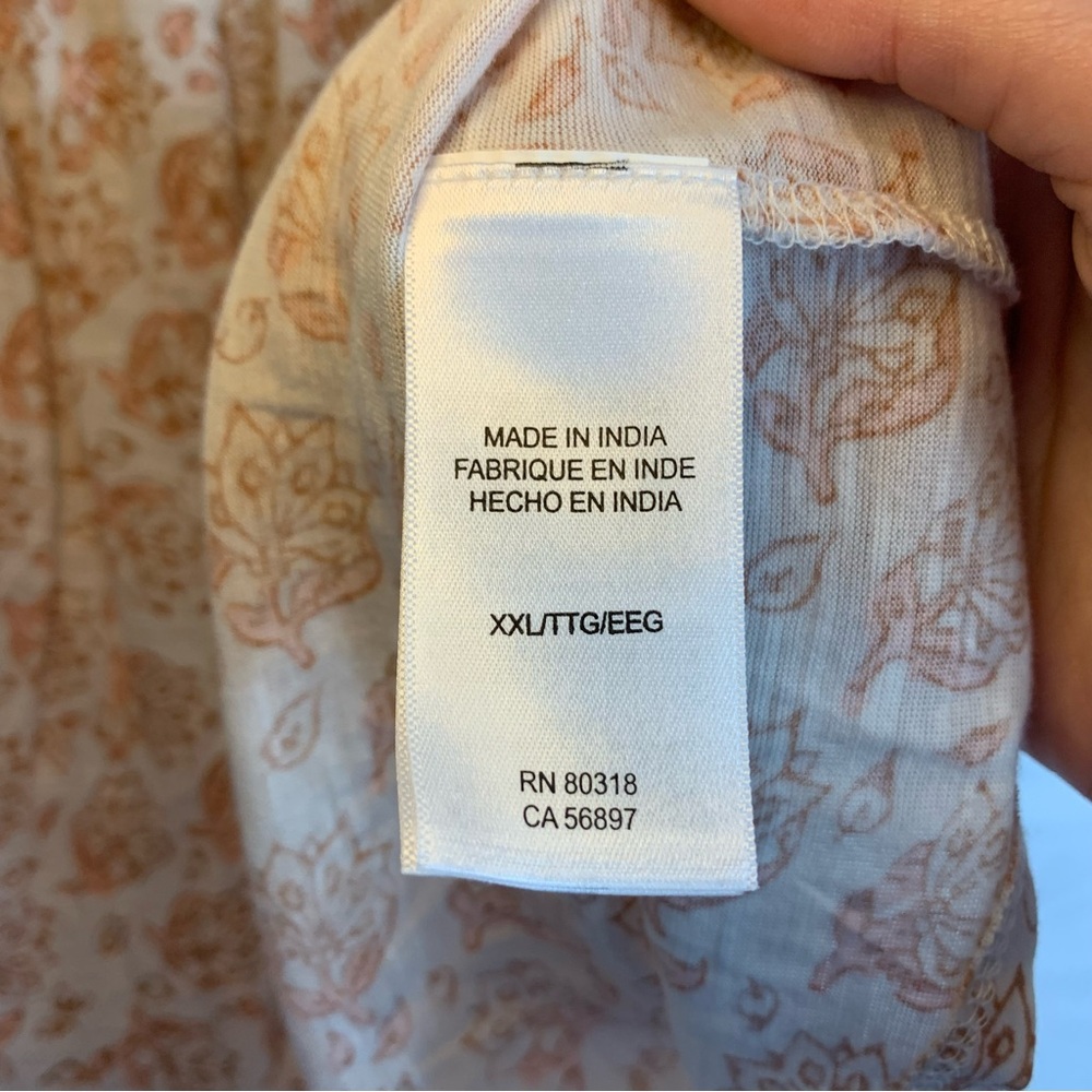 NWT Lucky Brand Neutral Floral Off-Shoulder Blouse, size XXL - Picture 7 of 10